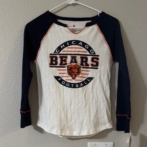 Chicago Bears Junior Long Sleeve Tee - Navy and White
